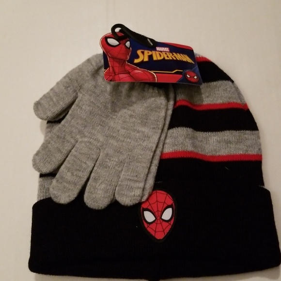 Marvel Other - Kids Spider-Man Hat & Glove Set Red, Black…